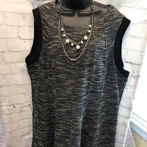 Women’s sleeveless tweed dress.